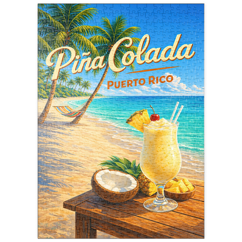 Darstellung des Puzzle Motivs Piña Colada – Puerto Rico Tropical Beach puzzleplate Piña Colada - Puerto Rico Tropical Beach 500 Puzzle