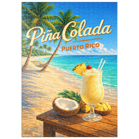 Darstellung des Puzzle Motivs Piña Colada – Puerto Rico Tropical Beach - Puzzleteile: 500