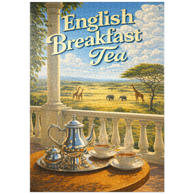 Darstellung des Puzzle Motivs Englischer Frühstückstee – Safari Sunrise - Puzzleteile: 1000