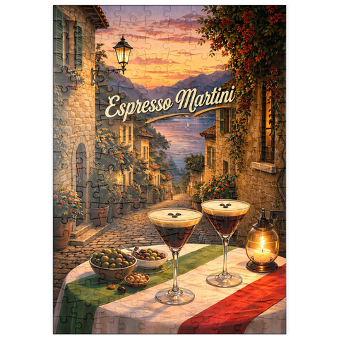Darstellung des Puzzle Motivs Espresso Martini – Gardasee puzzleplate Espresso Martini - Lake Garda 200 Puzzle