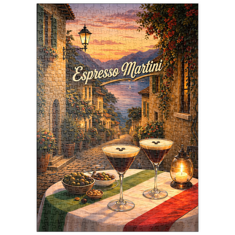 Darstellung des Puzzle Motivs Espresso Martini – Gardasee puzzleplate Espresso Martini - Lake Garda 500 Puzzle