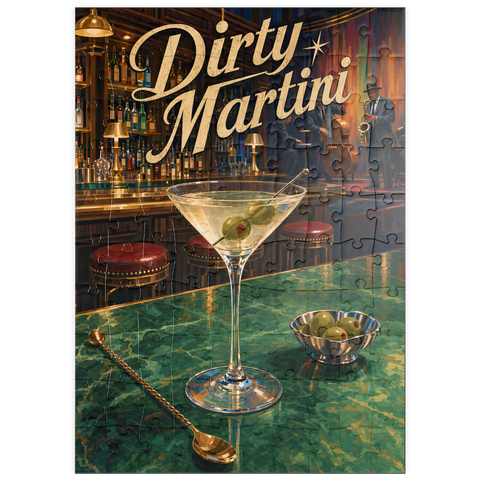 Darstellung des Puzzle Motivs Dirty Martini – Jazzbar und Nachtleben puzzleplate Dirty Martini - Jazz Bar Nightlife Scene 100 Puzzle
