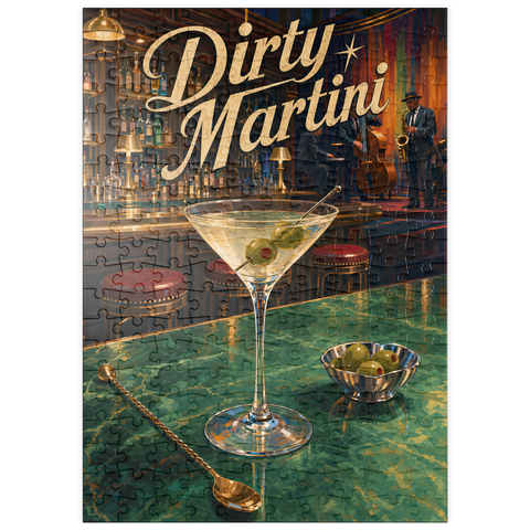 Darstellung des Puzzle Motivs Dirty Martini – Jazzbar und Nachtleben puzzleplate Dirty Martini - Jazz Bar Nightlife Scene 200 Puzzle
