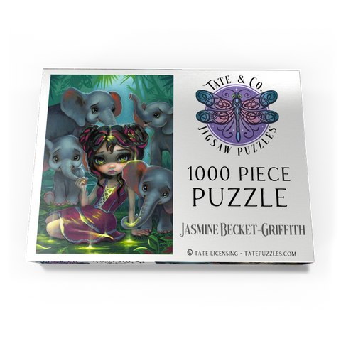 Darstellung des Puzzle Motivs Baby Elephants - Jasmine Becket-Griffith Baby Elephants - Jasmine Becket-Griffith 1000 Puzzle Schachtel Ansicht3