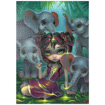 Darstellung des Puzzle Motivs puzzleplate Baby Elephants - Jasmine Becket-Griffith 1000 Puzzle