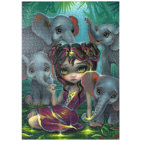 Darstellung des Puzzle Motivs Baby Elephants - Jasmine Becket-Griffith - Puzzleteile: 1000
