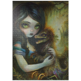 Darstellung des Puzzle Motivs Mein Deinonychus – Jasmine Becket-Griffith - Puzzleteile: 1000