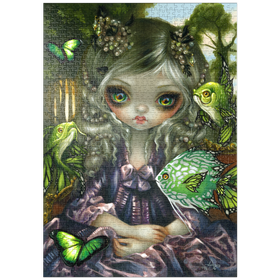 Darstellung des Puzzle Motivs Fliegende Fische: Die grünen Fische – Jasmine Becket-Griffith - Puzzleteile: 1000