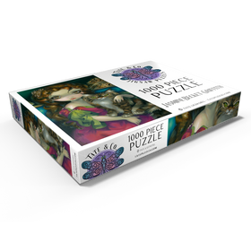 Darstellung des Puzzle Motivs Prinzessin mit einer Maine-Coon-Katze – Jasmine Becket-Griffith - Puzzleteile: 1000
