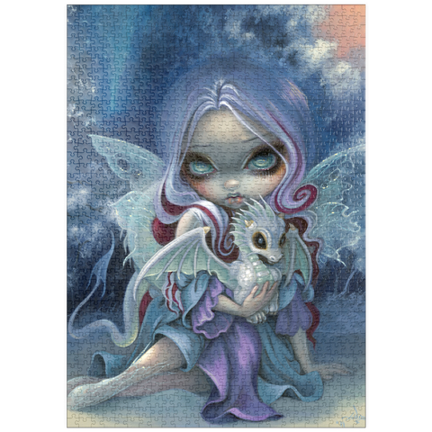 Darstellung des Puzzle Motivs Winterliche Drachenfee – Jasmine Becket-Griffith puzzleplate Wintry Dragonling Fairy - Jasmine Becket-Griffith 1000 Puzzle