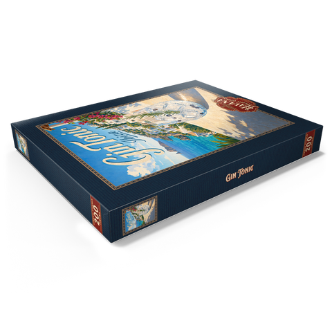 Darstellung des Puzzle Motivs Gin Tonic – Blick auf die Küste Ibizas Gin Tonic - Ibiza Coastal View 200 Puzzle Schachtel Ansicht1