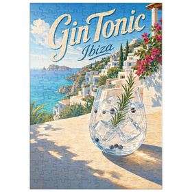 Darstellung des Puzzle Motivs Gin Tonic – Blick auf die Küste Ibizas - Puzzleteile: 200