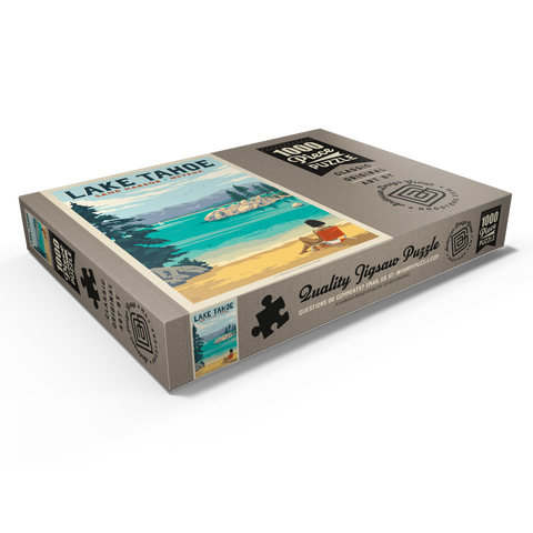 Darstellung des Puzzle Motivs Lake Tahoe: Sonnenbaden am Sand Harbor Lake Tahoe: Sand Harbor Sunbathing 1000 Puzzle Schachtel Ansicht1