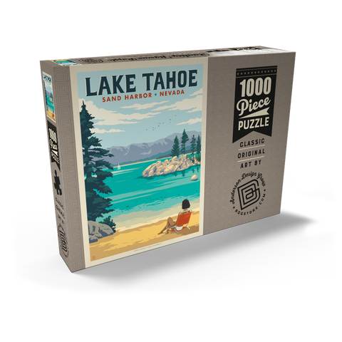 Darstellung des Puzzle Motivs Lake Tahoe: Sonnenbaden am Sand Harbor Lake Tahoe: Sand Harbor Sunbathing 1000 Puzzle Schachtel Ansicht2