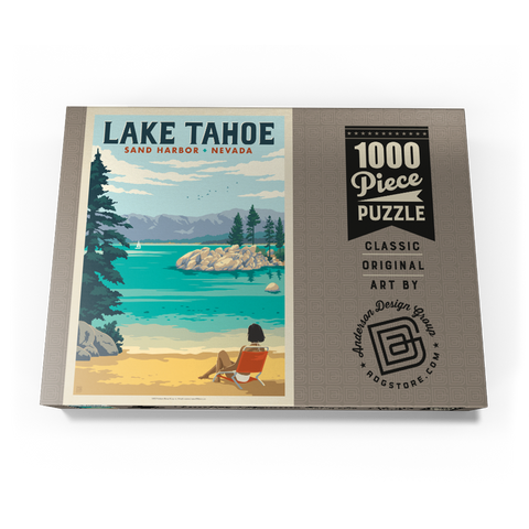 Darstellung des Puzzle Motivs Lake Tahoe: Sonnenbaden am Sand Harbor Lake Tahoe: Sand Harbor Sunbathing 1000 Puzzle Schachtel Ansicht3