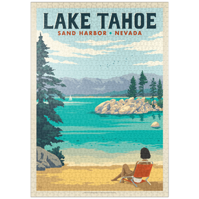 Darstellung des Puzzle Motivs Lake Tahoe: Sonnenbaden am Sand Harbor - Puzzleteile: 1000