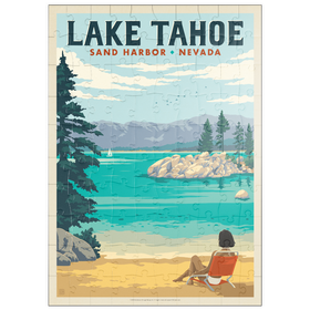 Darstellung des Puzzle Motivs Lake Tahoe: Sonnenbaden am Sand Harbor - Puzzleteile: 100