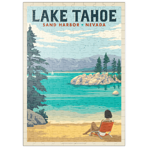 Darstellung des Puzzle Motivs Lake Tahoe: Sonnenbaden am Sand Harbor puzzleplate Lake Tahoe: Sand Harbor Sunbathing 200 Puzzle