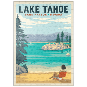 Darstellung des Puzzle Motivs Lake Tahoe: Sonnenbaden am Sand Harbor - Puzzleteile: 200