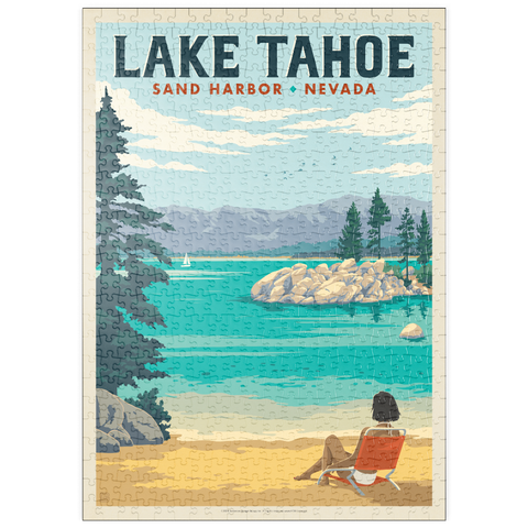 Darstellung des Puzzle Motivs Lake Tahoe: Sonnenbaden am Sand Harbor puzzleplate Lake Tahoe: Sand Harbor Sunbathing 500 Puzzle