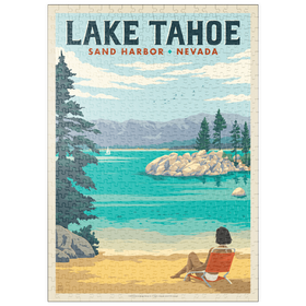 Darstellung des Puzzle Motivs Lake Tahoe: Sonnenbaden am Sand Harbor - Puzzleteile: 500