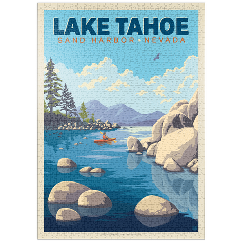 Darstellung des Puzzle Motivs Lake Tahoe: Kajakfahrer in Sand Harbor puzzleplate Lake Tahoe: Sand Harbor Kayaker 1000 Puzzle