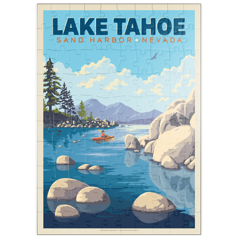 Darstellung des Puzzle Motivs Lake Tahoe: Kajakfahrer in Sand Harbor puzzleplate Lake Tahoe: Sand Harbor Kayaker 100 Puzzle