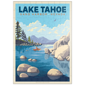 Darstellung des Puzzle Motivs Lake Tahoe: Kajakfahrer in Sand Harbor - Puzzleteile: 100