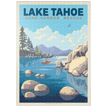 Darstellung des Puzzle Motivs puzzleplate Lake Tahoe: Sand Harbor Kayaker 500 Puzzle