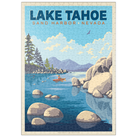 Darstellung des Puzzle Motivs Lake Tahoe: Kajakfahrer in Sand Harbor - Puzzleteile: 500
