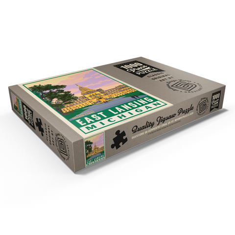 Darstellung des Puzzle Motivs Amerikanische Universitätsstädte: East Lancing, MI American College Towns: East Lancing, MI 1000 Puzzle Schachtel Ansicht1
