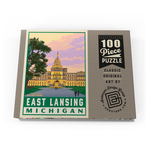 Darstellung des Puzzle Motivs Amerikanische Universitätsstädte: East Lancing, MI American College Towns: East Lancing, MI 100 Puzzle Schachtel Ansicht3