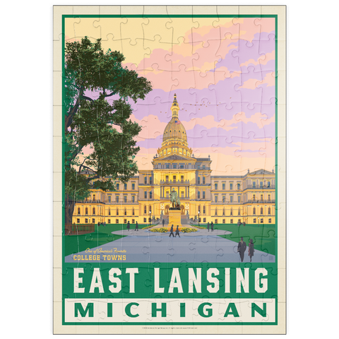 Darstellung des Puzzle Motivs Amerikanische Universitätsstädte: East Lancing, MI puzzleplate American College Towns: East Lancing, MI 100 Puzzle