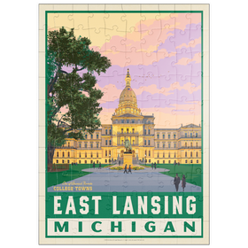 Darstellung des Puzzle Motivs Amerikanische Universitätsstädte: East Lancing, MI - Puzzleteile: 100