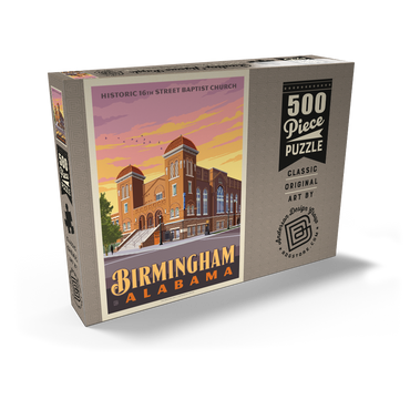 Darstellung des Puzzle Motivs Birmingham, AL: 16th Street Baptist Church 500 Puzzle Schachtel Ansicht2