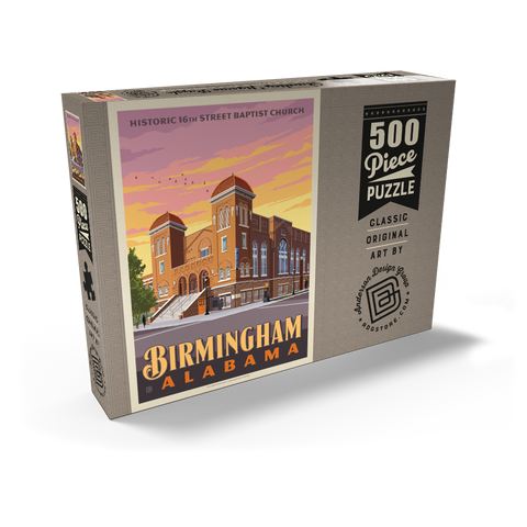 Darstellung des Puzzle Motivs Birmingham, Alabama: 16th Street Baptist Church Birmingham, AL: 16th Street Baptist Church 500 Puzzle Schachtel Ansicht2