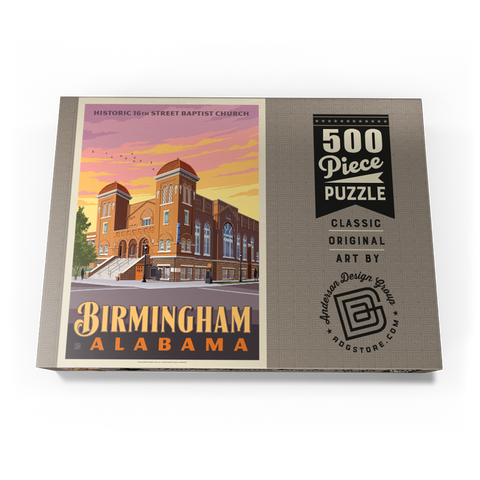 Darstellung des Puzzle Motivs Birmingham, Alabama: 16th Street Baptist Church Birmingham, AL: 16th Street Baptist Church 500 Puzzle Schachtel Ansicht3