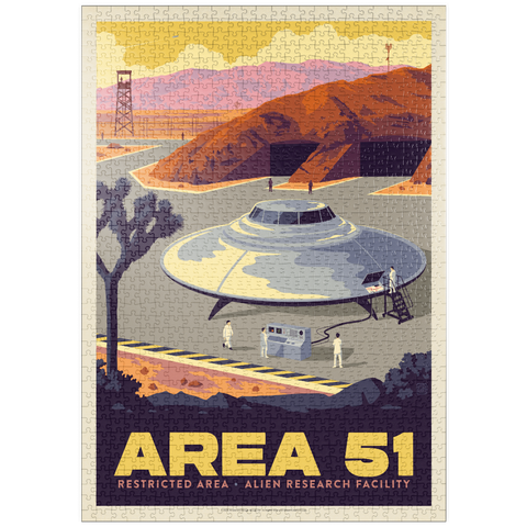 Darstellung des Puzzle Motivs Forschungsanlage für Außerirdische in Area 51 puzzleplate Area 51 Alien Research Facility 1000 Puzzle