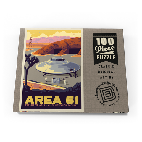 Darstellung des Puzzle Motivs Forschungsanlage für Außerirdische in Area 51 Area 51 Alien Research Facility 100 Puzzle Schachtel Ansicht3