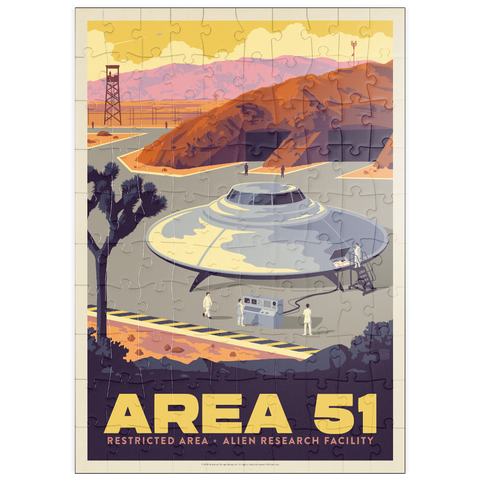 Darstellung des Puzzle Motivs Forschungsanlage für Außerirdische in Area 51 puzzleplate Area 51 Alien Research Facility 100 Puzzle