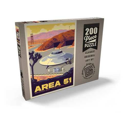 Darstellung des Puzzle Motivs Forschungsanlage für Außerirdische in Area 51 Area 51 Alien Research Facility 200 Puzzle Schachtel Ansicht2