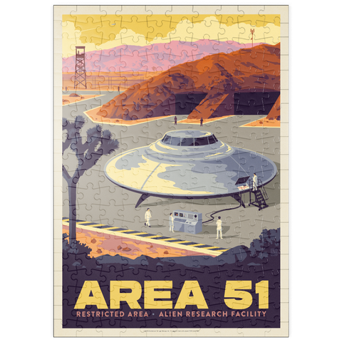 Darstellung des Puzzle Motivs Forschungsanlage für Außerirdische in Area 51 puzzleplate Area 51 Alien Research Facility 200 Puzzle