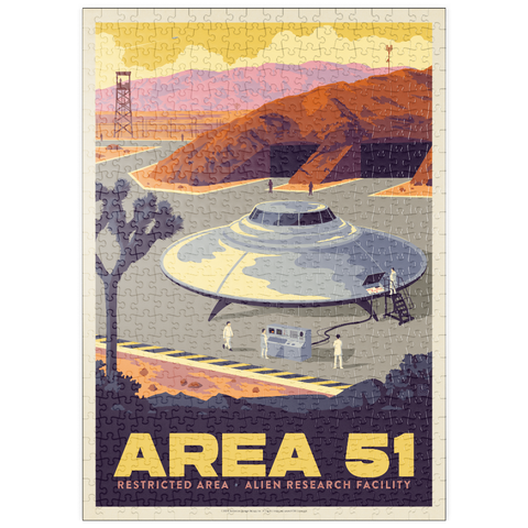 Darstellung des Puzzle Motivs Forschungsanlage für Außerirdische in Area 51 puzzleplate Area 51 Alien Research Facility 500 Puzzle