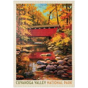 Darstellung des Puzzle Motivs Cuyahoga Valley Nationalpark: Überdachte Brücke - Puzzleteile: 1000