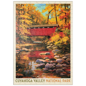 Darstellung des Puzzle Motivs Cuyahoga Valley Nationalpark: Überdachte Brücke - Puzzleteile: 200