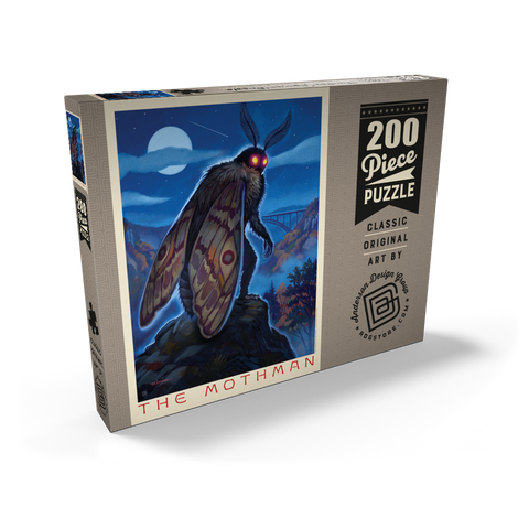 Darstellung des Puzzle Motivs Legenden der Nationalparks: Der Besuch des MothMan Legends Of The National Parks: MothMan Visitation 200 Puzzle Schachtel Ansicht2