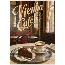 Darstellung des Puzzle Motivs Wiener Café – Klassische Kaffeehaus-Eleganz - Puzzleteile: 1000