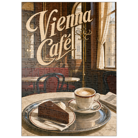Darstellung des Puzzle Motivs Wiener Café – Klassische Kaffeehaus-Eleganz puzzleplate Vienna Cafe Classic Coffeehouse Elegance 200 Puzzle