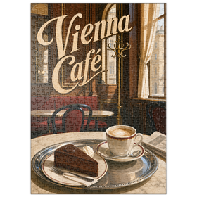 Darstellung des Puzzle Motivs Wiener Café – Klassische Kaffeehaus-Eleganz - Puzzleteile: 500