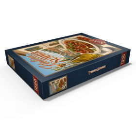 Darstellung des Puzzle Motivs Italienischer Sommer – Toskana, Italien: Bruschetta im sonnendurchfluteten Dorf - Puzzleteile: 1000